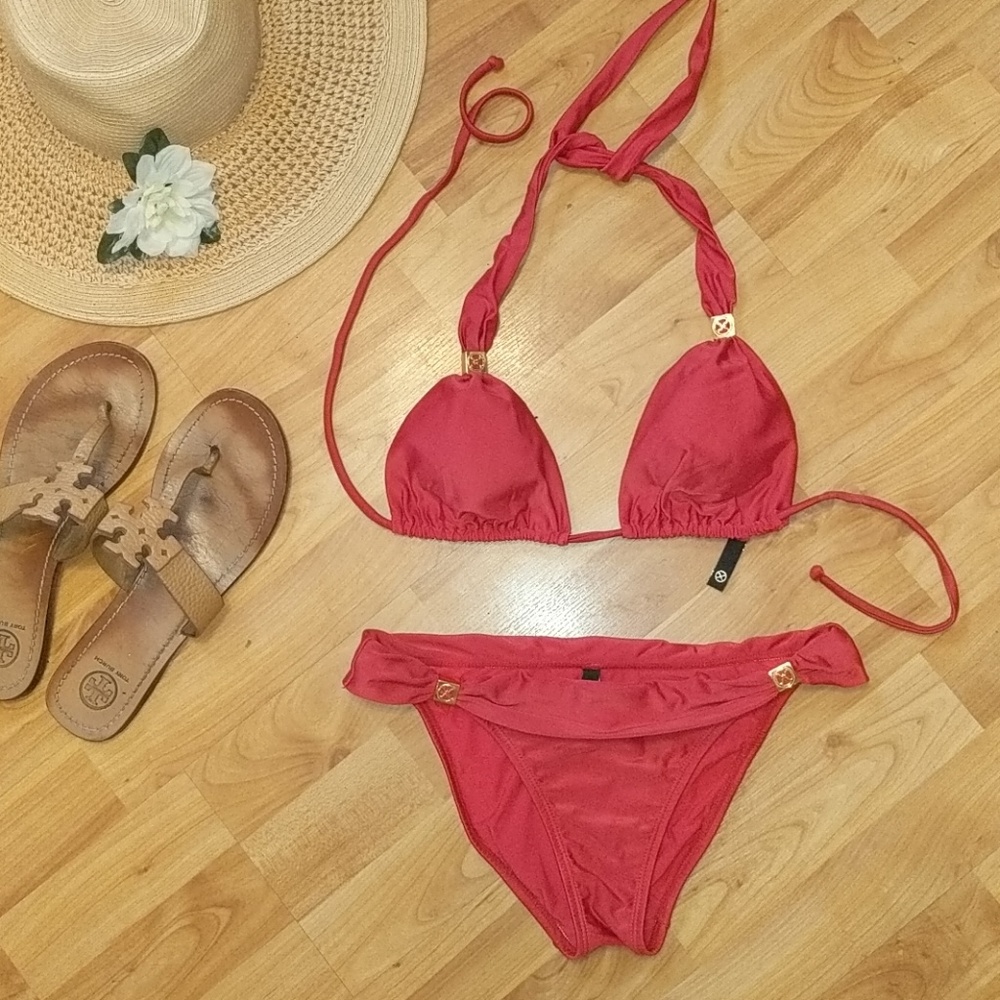 👙VIX Swimwear bia tube bikini with gold hardware